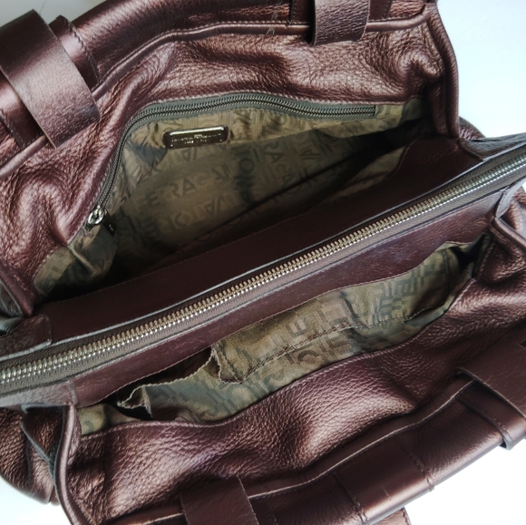 Salvatore Ferragamo Top Handle Bag DH-21 A501 Leather Hand Bag - Picture 4 of 13